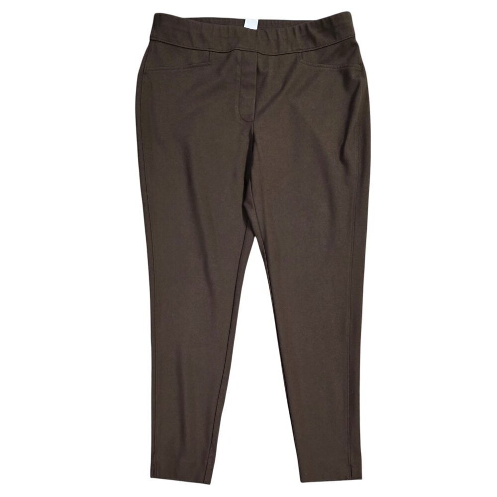 Chico's Brown Ponte Knit Leggings Pull On Stretch Smoothing Capsule Neutral